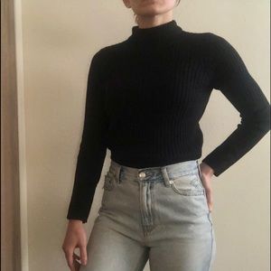 H&M Mock Neck Ribbed Sweater